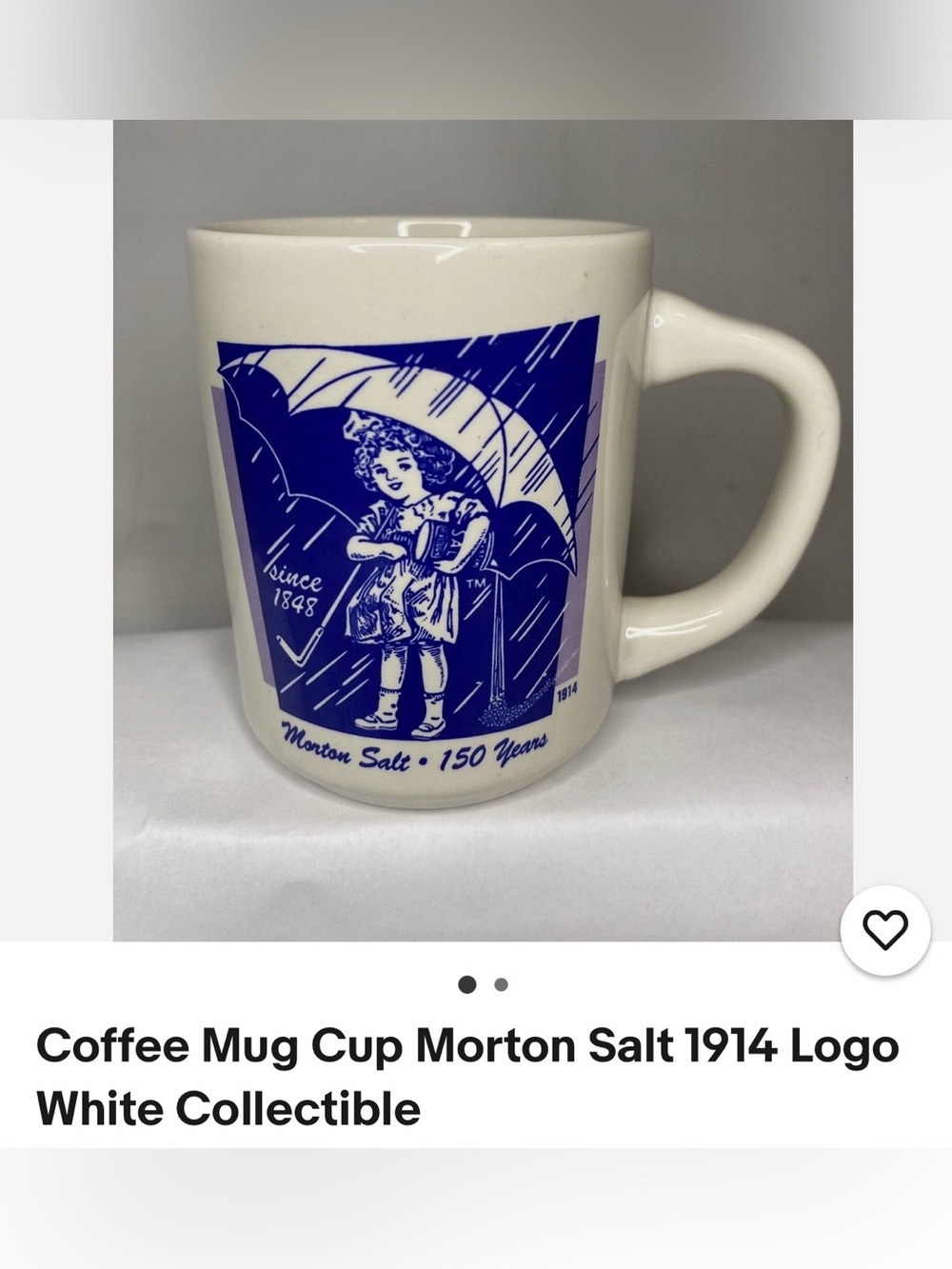 #3376**White Ceramic Mug with Blue Logo